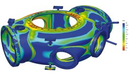 Mit SOLIDWORKS Simulation simuliertes Verbindungselement eines Teilchenspeichers